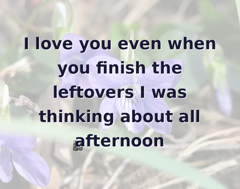 love messages: I love you even when you finish the leftovers I was thinking about all afternoon