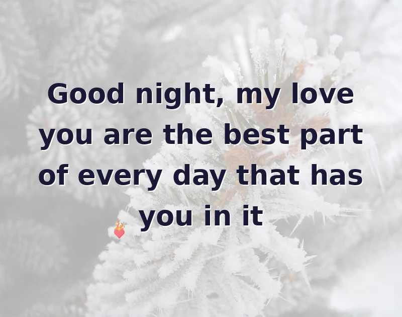 Good night, my love you are the best part of every day that has you in it