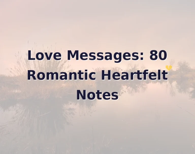 Love Messages: 80 Romantic Heartfelt Notes
