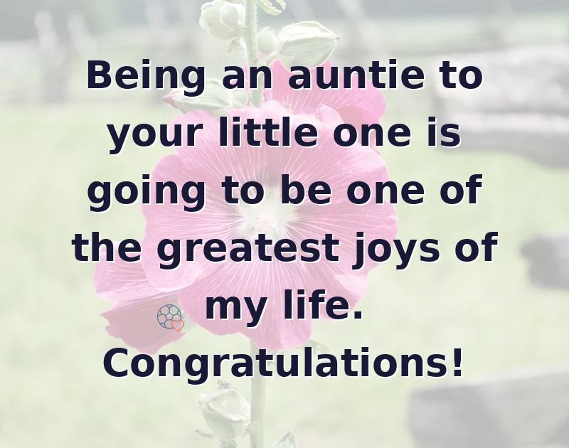 baby shower wishes: Being an auntie to your little one is going to be one of the greatest joys of my life. Congratulations!