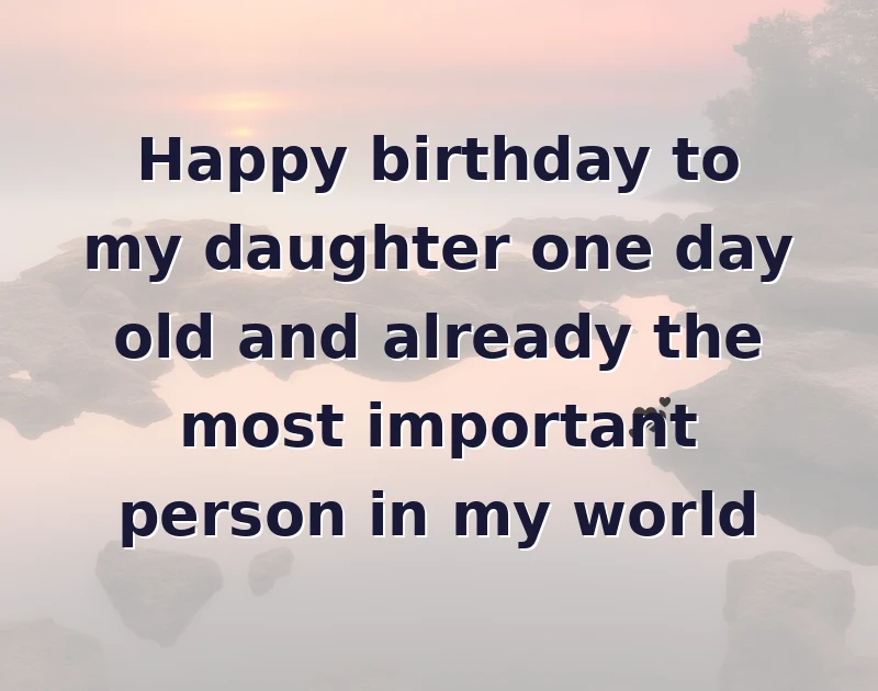 Happy birthday to my daughter one day old and already the most important person in my world