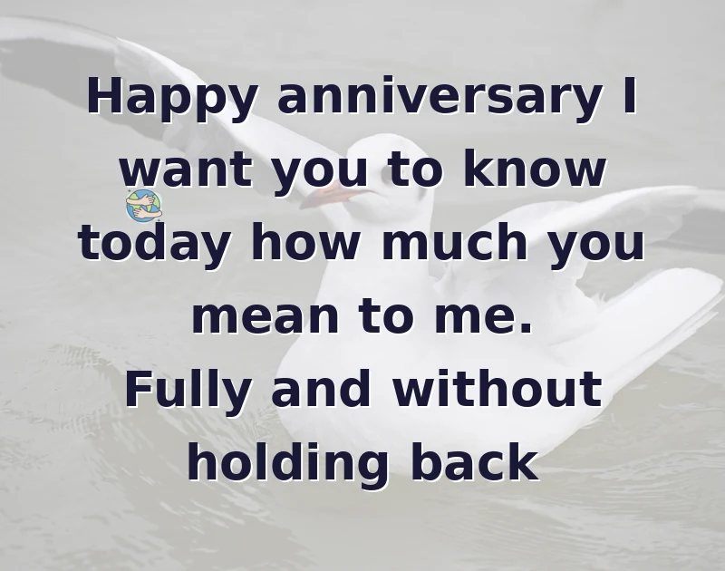 Happy anniversary I want you to know today how much you mean to me. Fully and without holding back