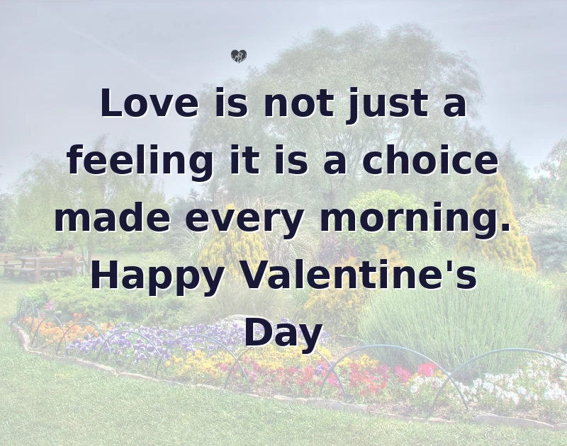 valentine wishes: Love is not just a feeling it is a choice made every morning. Happy Valentine's Day