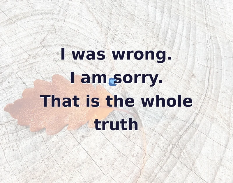 I was wrong. I am sorry. That is the whole truth