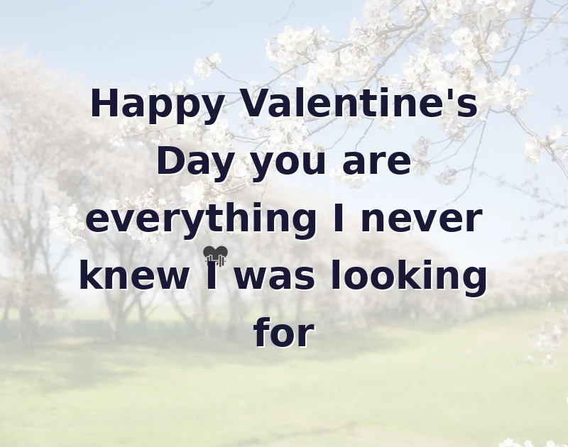 valentine wishes: Happy Valentine's Day you are everything I never knew I was looking for